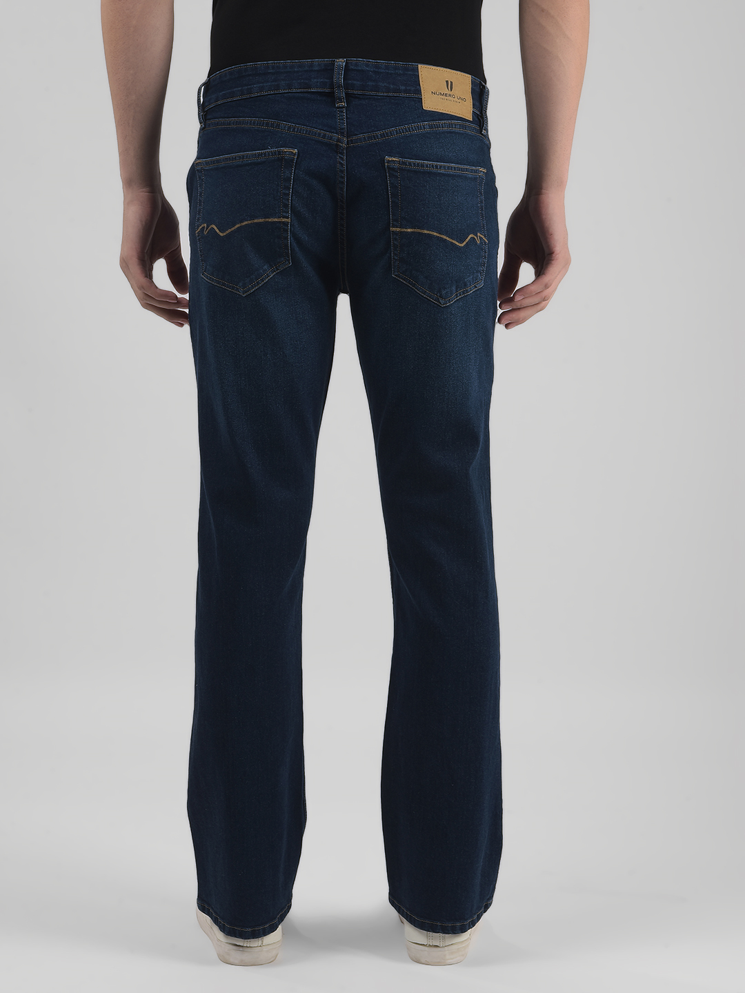 Numero Uno Men Solid Dark Blue Jeans